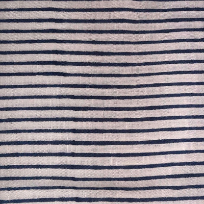 Aastha Linen 58" Block-Printed Stripe Upholstery Fabric