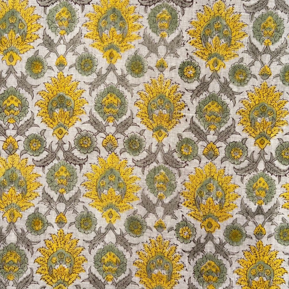 Mahra Block Printed Linen Fabric | Upholstery & Home Décor Fabric
