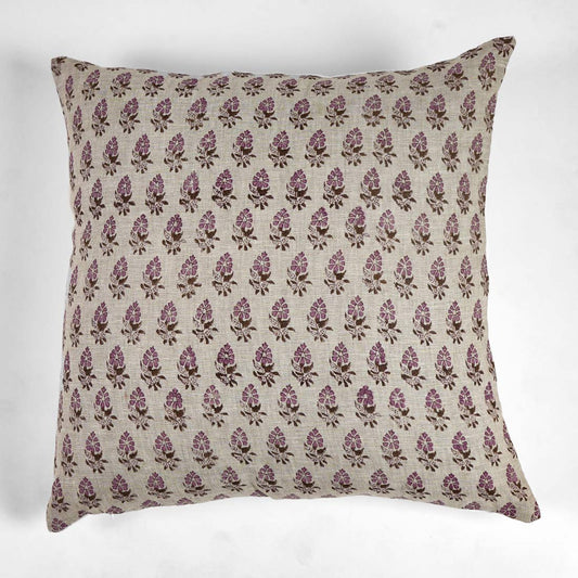 Kalp Linen Block Printed Pillow Cover