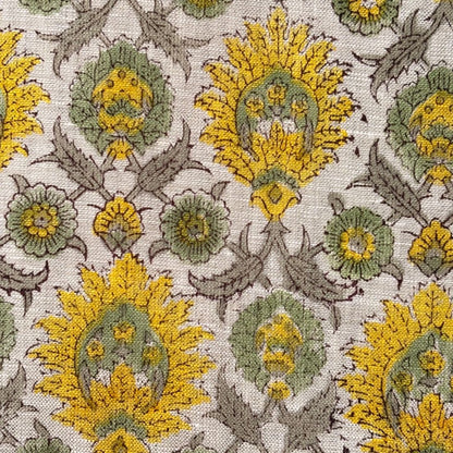 Mahra Block Printed Linen Fabric | Upholstery & Home Décor Fabric