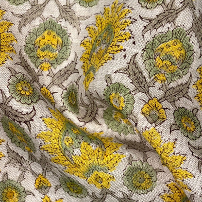 Mahra Block Printed Linen Fabric | Upholstery & Home Décor Fabric