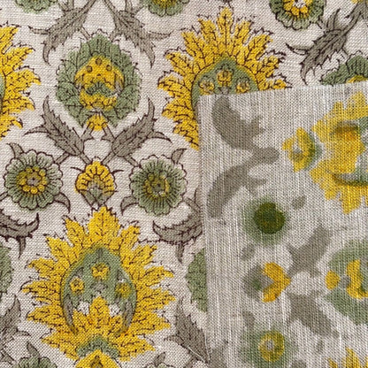 Mahra Block Printed Linen Fabric | Upholstery & Home Décor Fabric