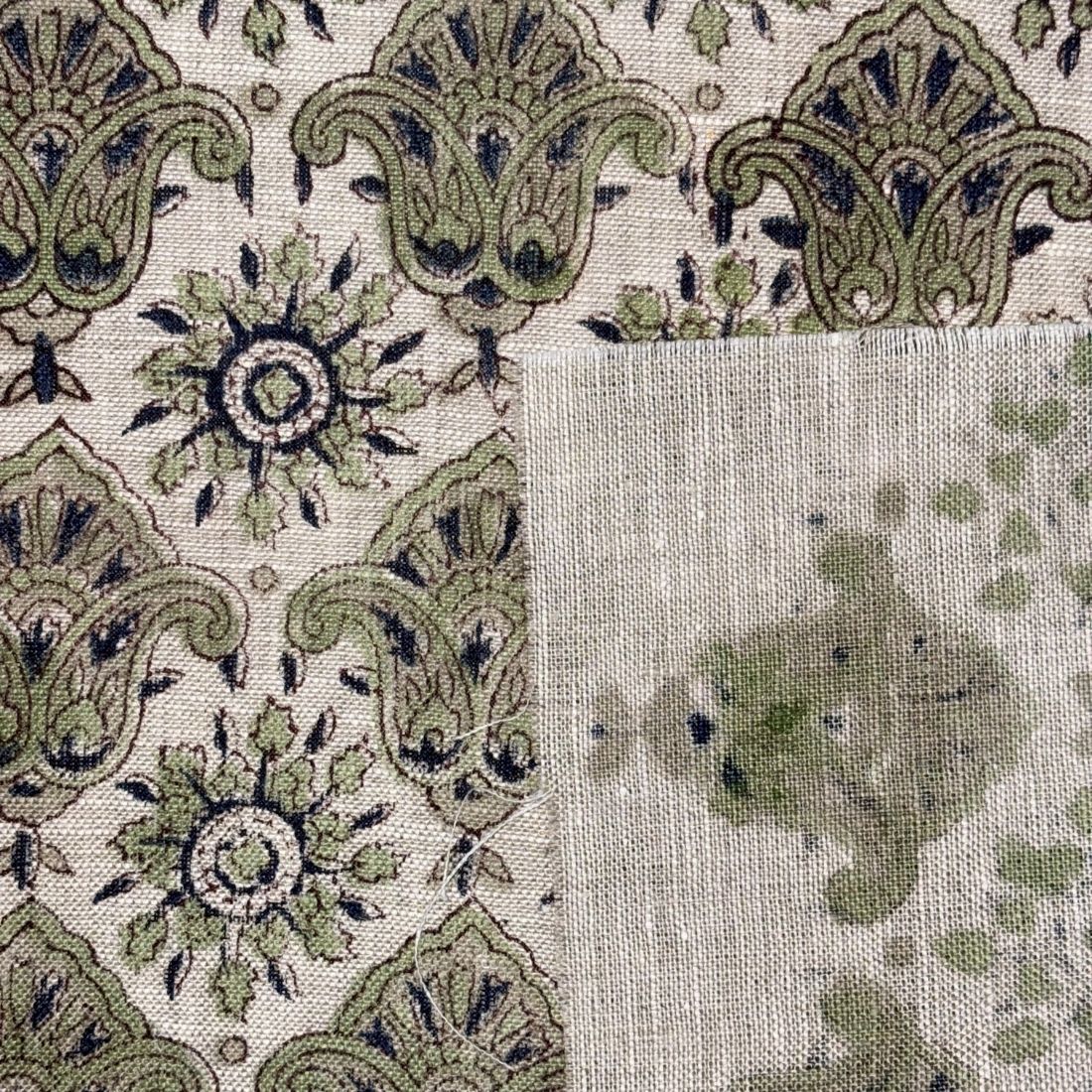 Bhini Block Printed Linen Fabric | Upholstery & Home Décor Fabric