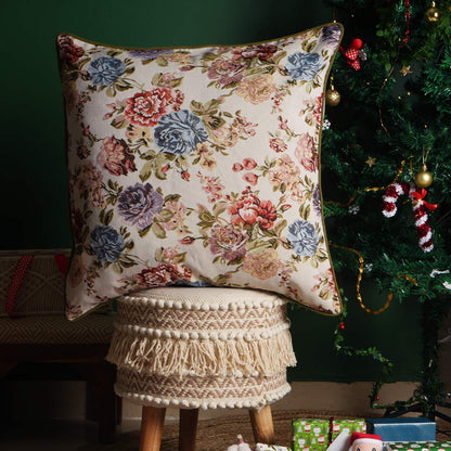 Winter Floral Pillow Cover | Tapestry Floral Pillow | Decorative Throw Cushion