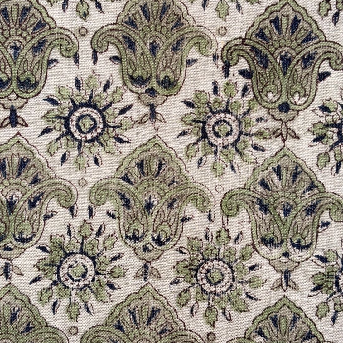 Bhini Block Printed Linen Fabric | Upholstery & Home Décor Fabric
