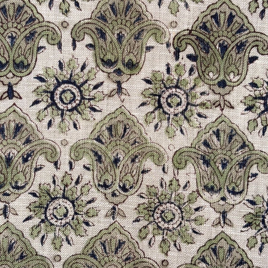 Bhini Block Printed Linen Fabric | Upholstery & Home Décor Fabric