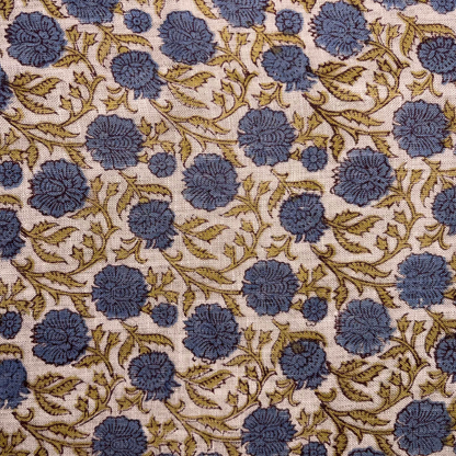 Tarini Block Print Linen Fabric
