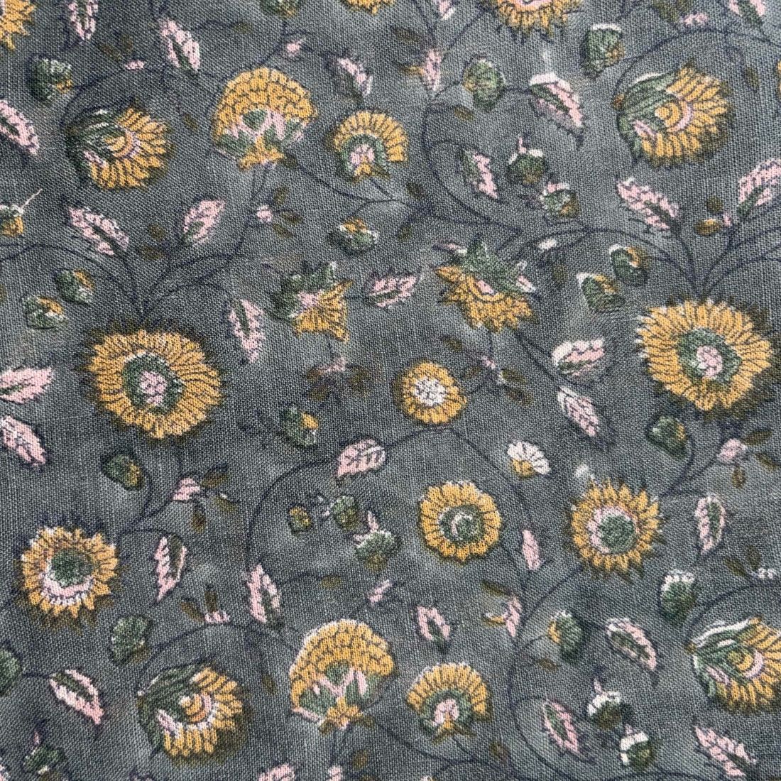 Charulata Cotton 44" Block-Printed Jaal Upholstery Fabric