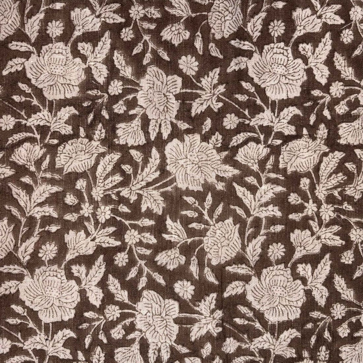 Surang Linen 58" Block-Printed Jaal Upholstery Fabric