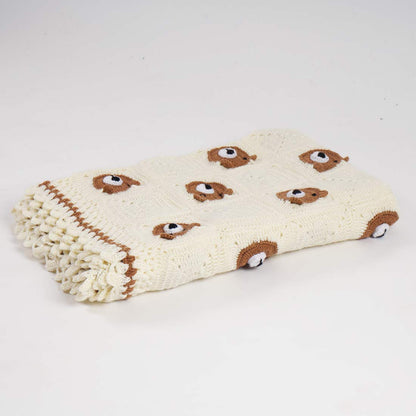 Crochet Bear Face Baby Blanket