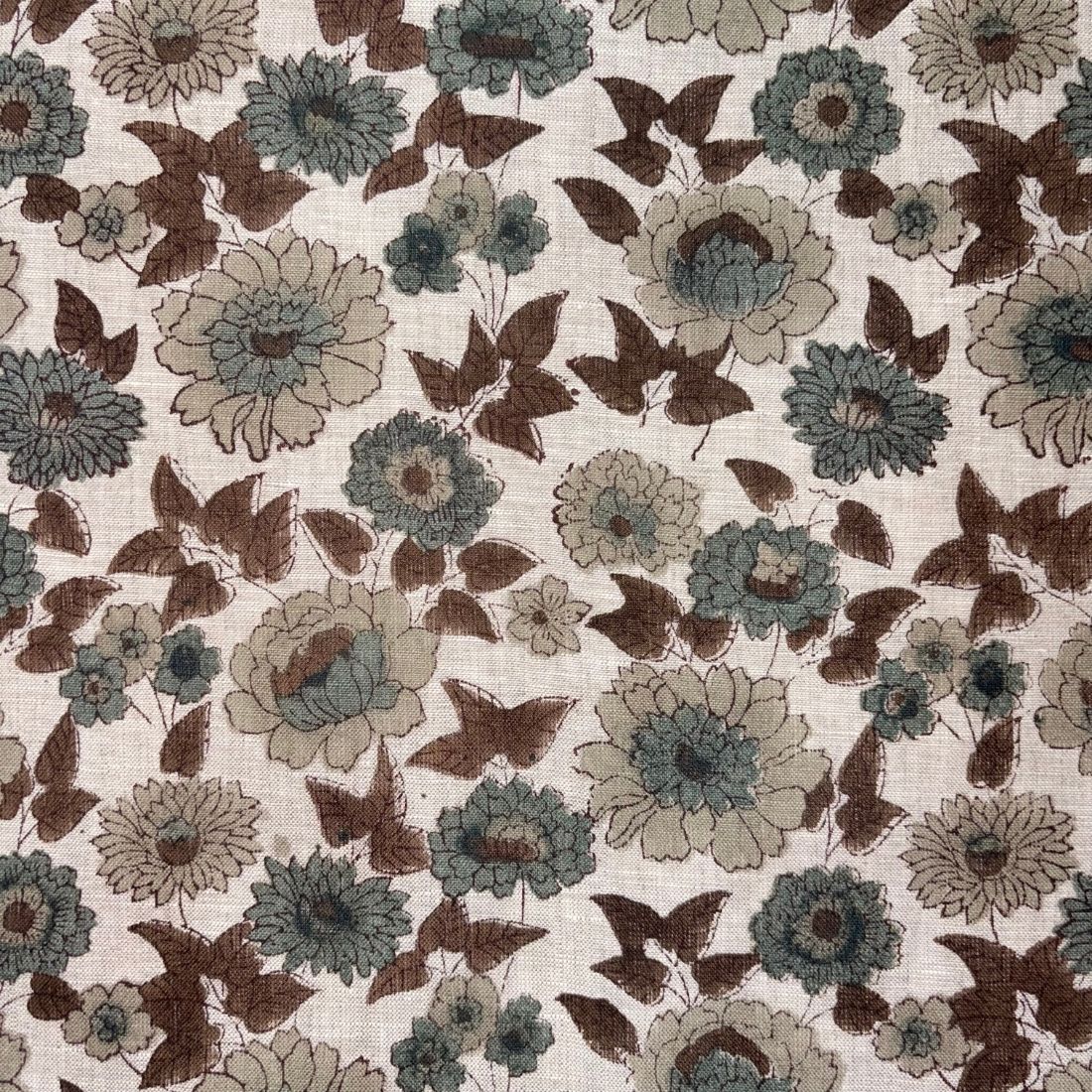 Pehli Block Printed Linen Fabric | Upholstery & Home Décor Fabric