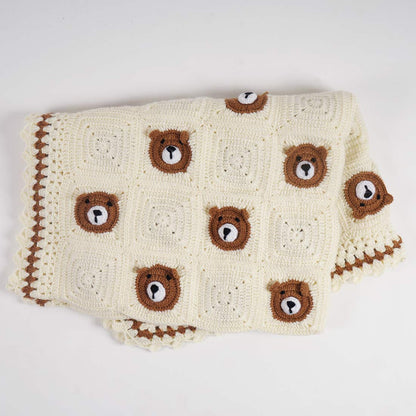 Crochet Bear Face Baby Blanket