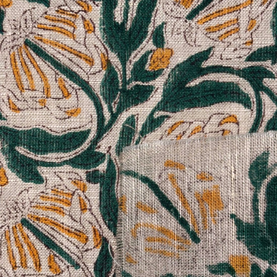 Noor Block Print Linen Fabric