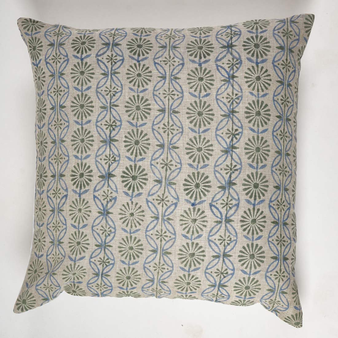 Decorative pillow with a geometric pattern on a white background