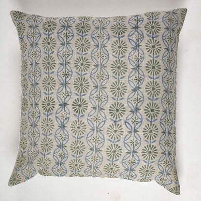 Decorative pillow with a geometric pattern on a white background
