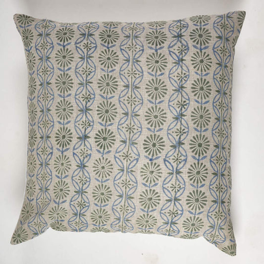 Decorative pillow with a geometric pattern on a white background