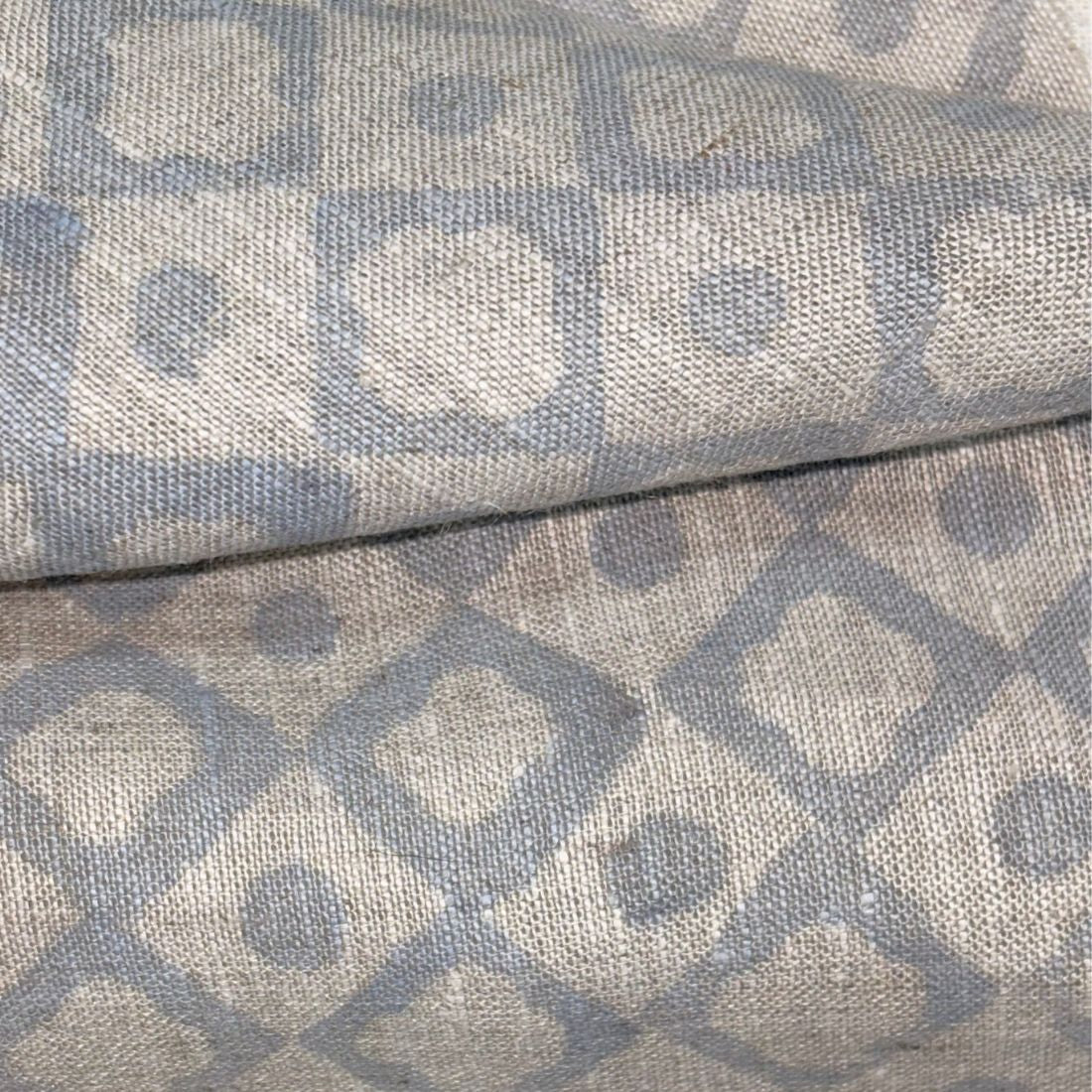 Paudi Block Printed Linen Fabric | Upholstery & Home Décor Fabric