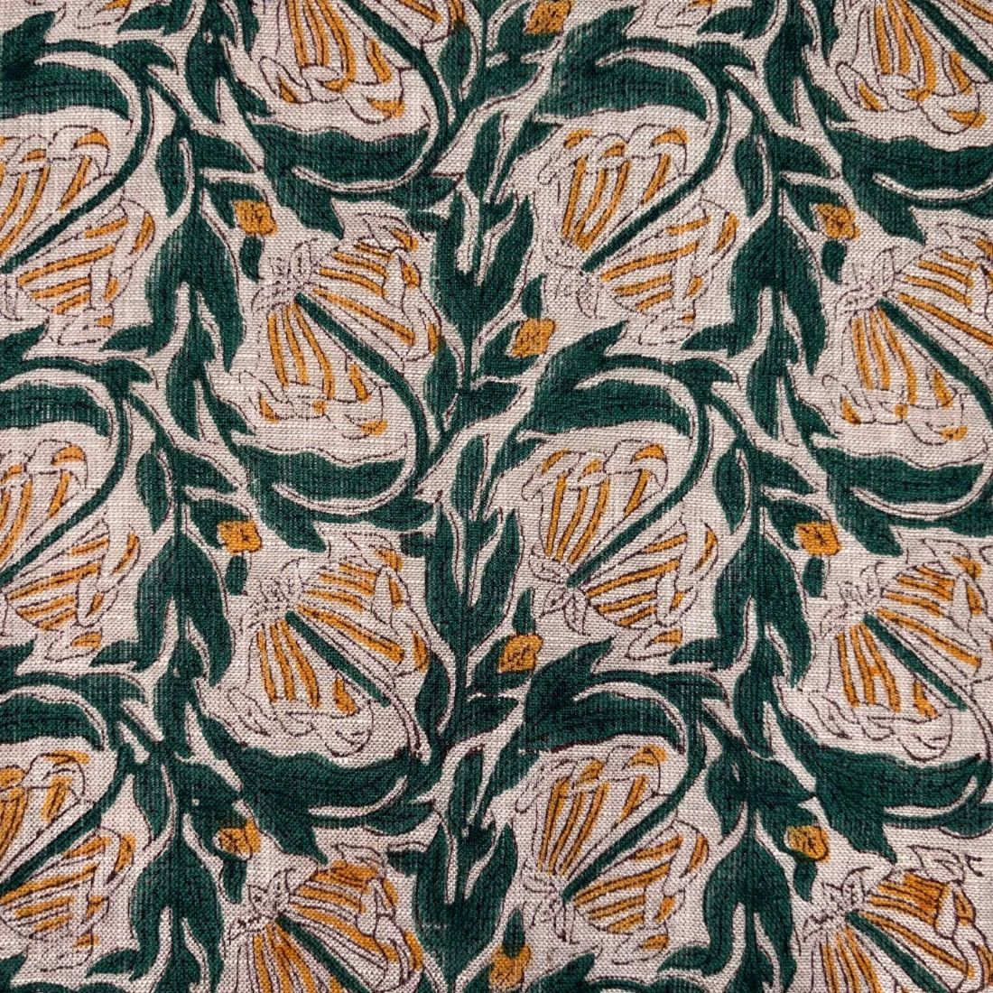 Noor Block Print Linen Fabric