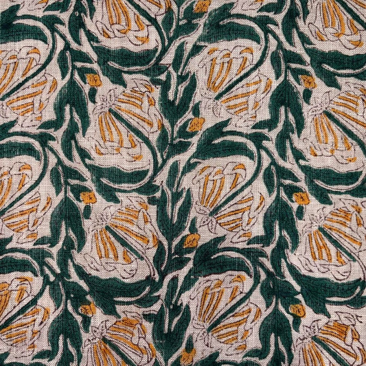 Noor Block Print Linen Fabric