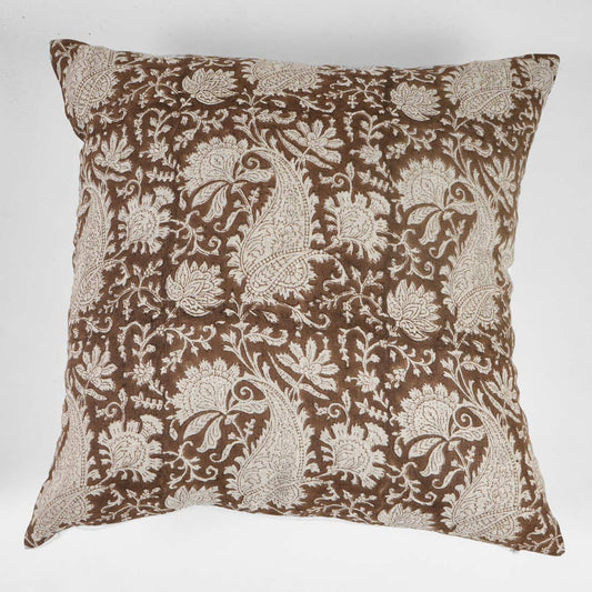 Floe Block Printed Pillow Cover | Artisanal Hand-Block Work | Linen Pillow Cover