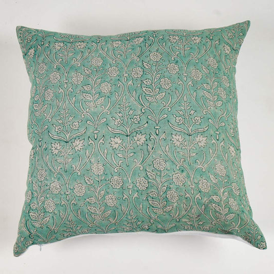 Sage Linen Block Printed Pillow Cover