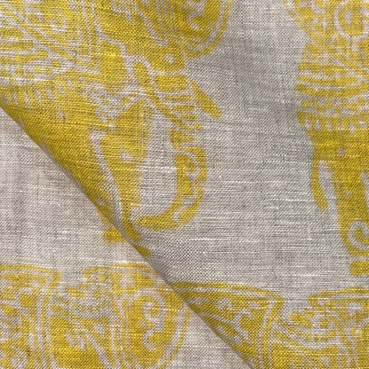 Saaya Block Printed Linen Fabric | Upholstery & Home Décor Fabric