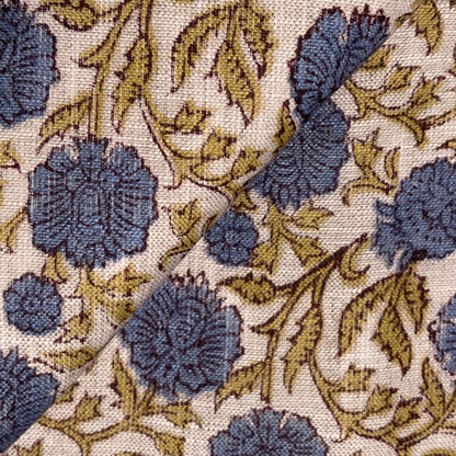 Tarini Block Print Linen Fabric