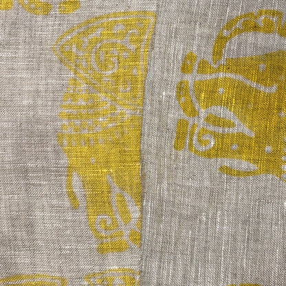 Saaya Block Printed Linen Fabric | Upholstery & Home Décor Fabric