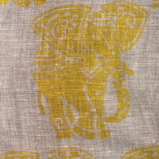 Saaya Block Printed Linen Fabric | Upholstery & Home Décor Fabric