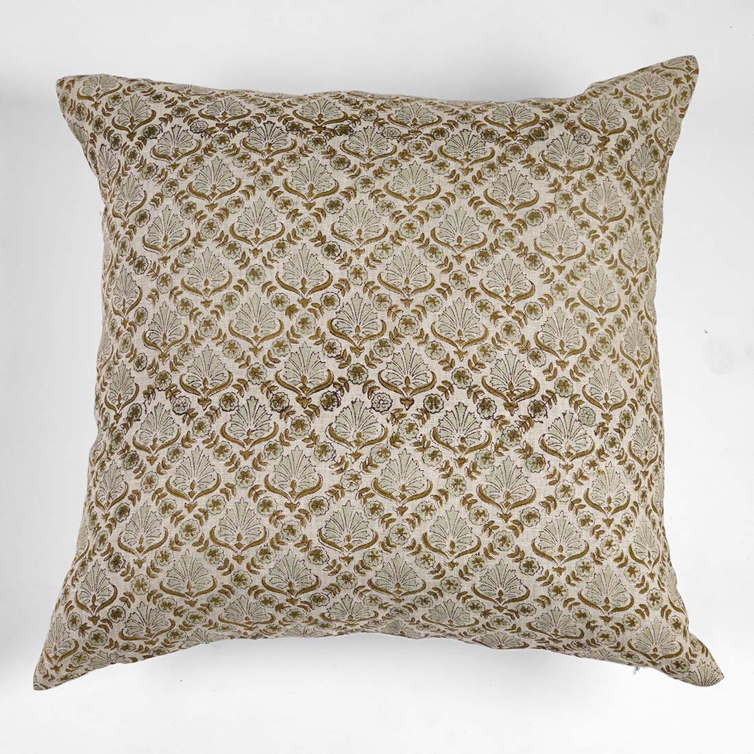 Decorative pillow with a geometric pattern on a white background
