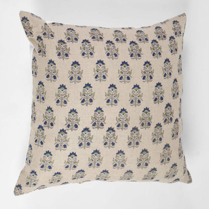 Decorative pillow with floral pattern on a white background