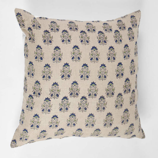 Decorative pillow with floral pattern on a white background