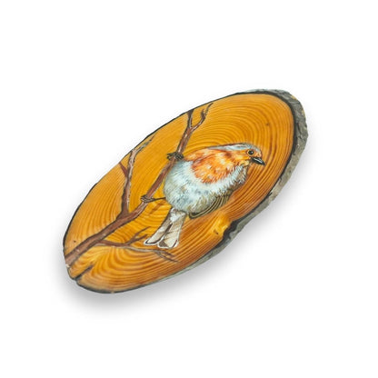 Hand Painted Wooden Christmas Bird Wall Decor