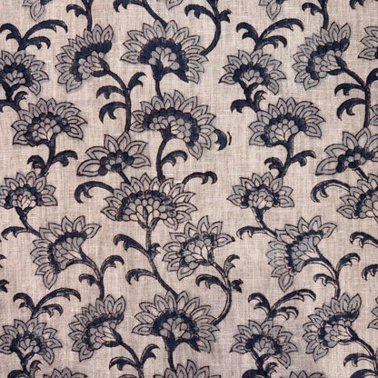 Kamal Block Print Linen Fabric