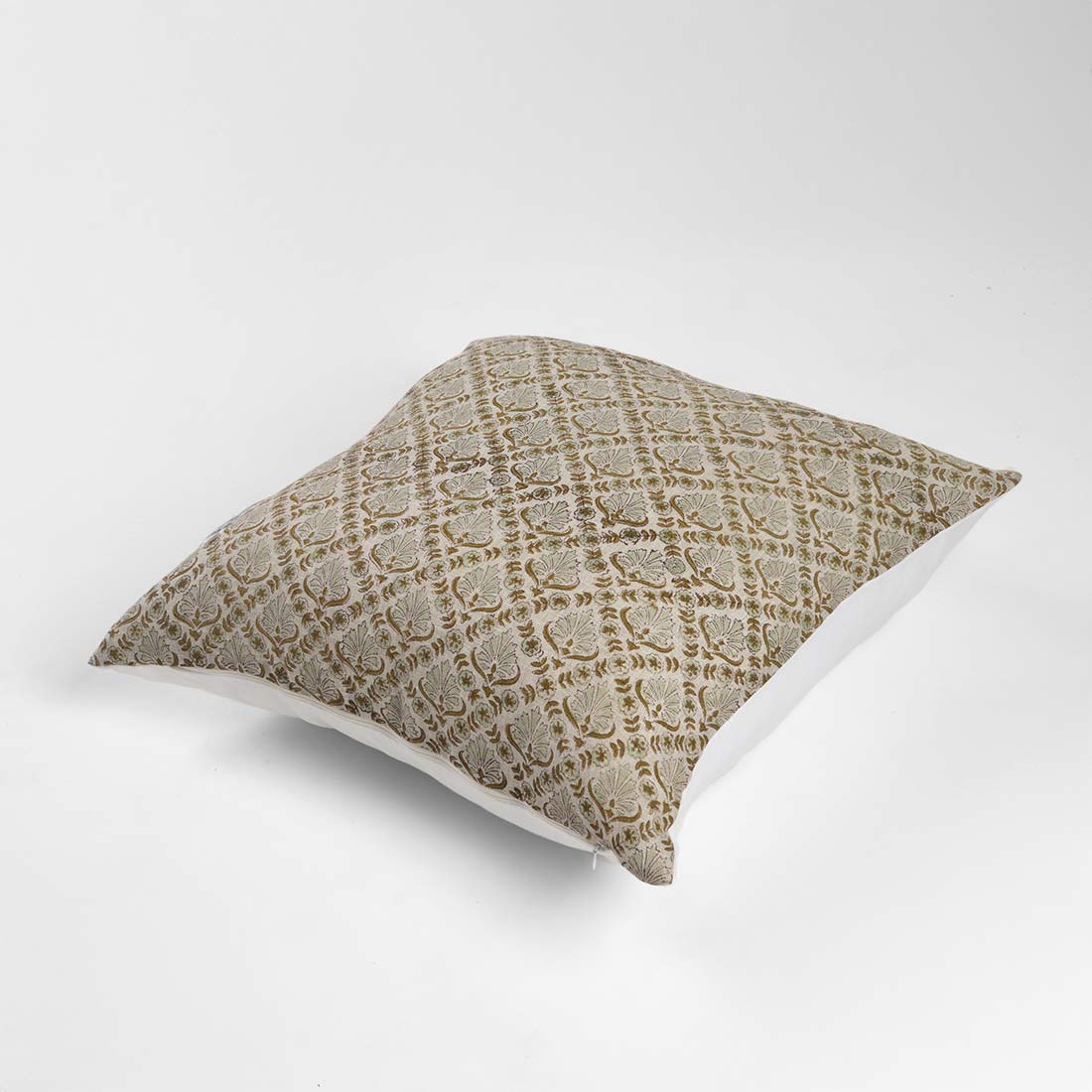 Decorative pillow with a geometric pattern on a white background
