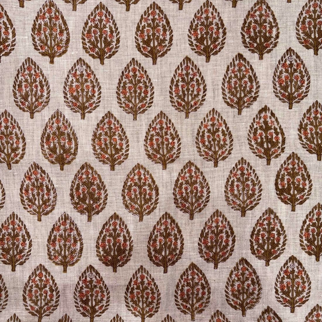 Surajmukhi Block Print Linen Fabric