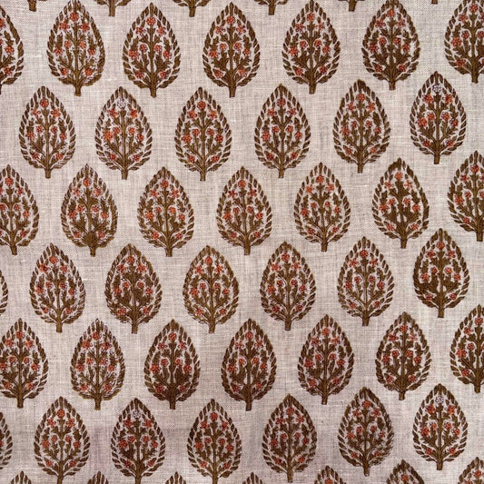 Surajmukhi Block Print Linen Fabric