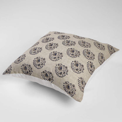 Decorative pillow with a floral pattern on a white background
