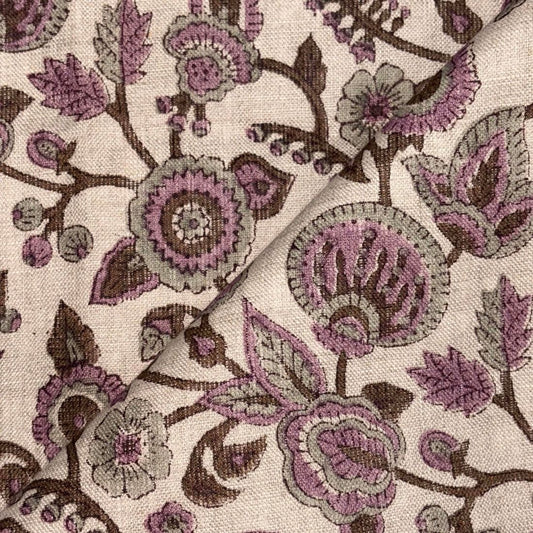 Pushkar Block Print Linen Fabric