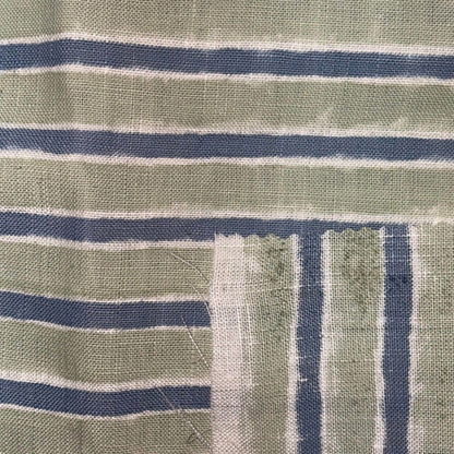 Vanika Linen 58" Block-Printed Stripe Upholstery Fabric