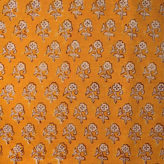 Kiara Cotton-Linen 44" Block-Printed Buti Upholstery Fabric