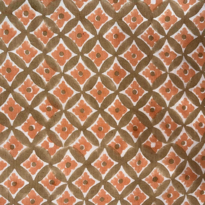 Varanasi Linen 58" Block-Printed Geometric Upholstery Fabric