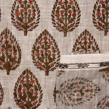 Surajmukhi Block Print Linen Fabric