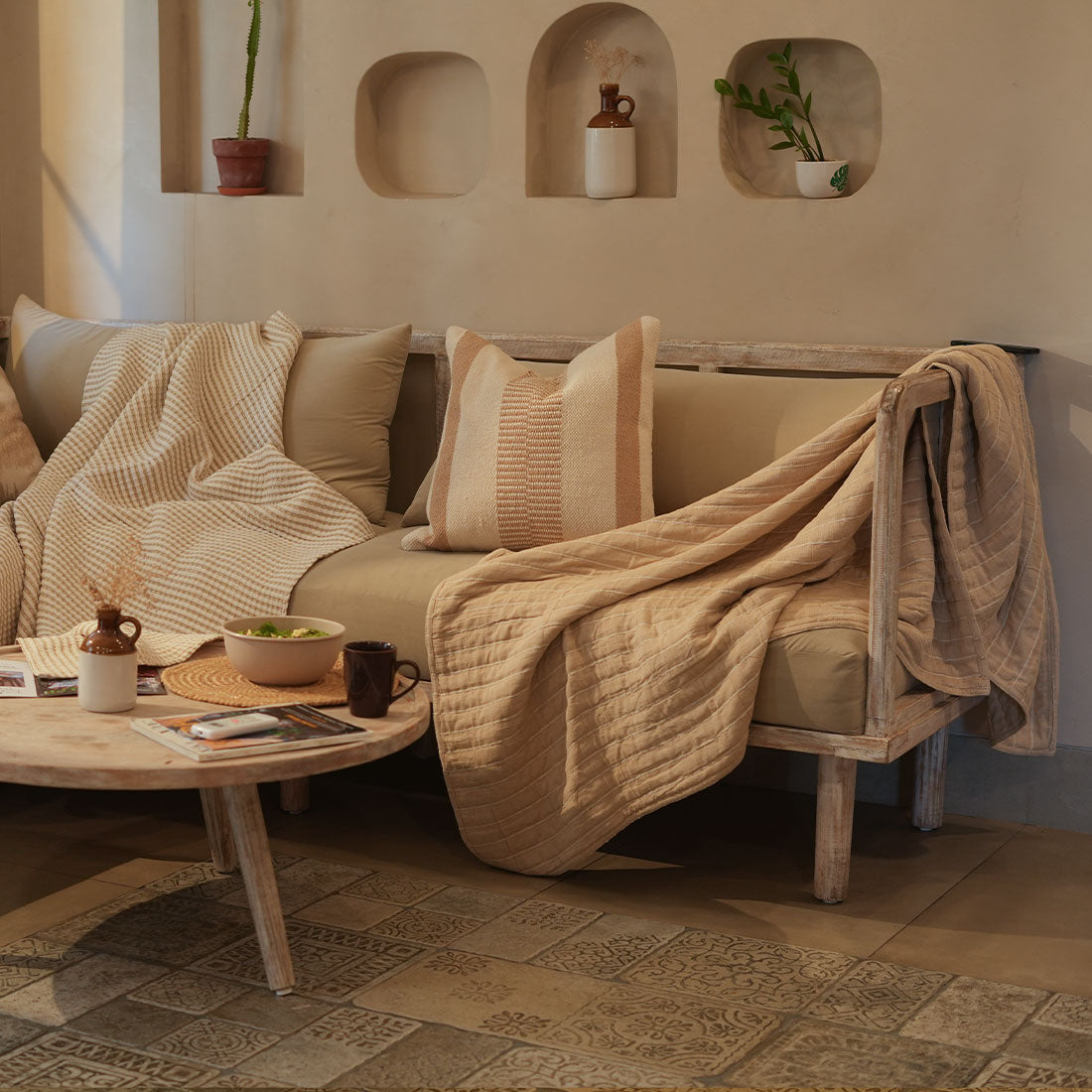 Toska Solid Quilted Throw