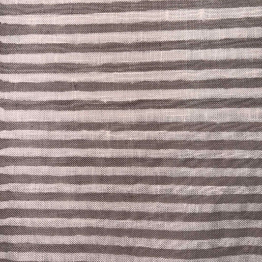 Aastha Linen 58" Block-Printed Stripe Upholstery Fabric