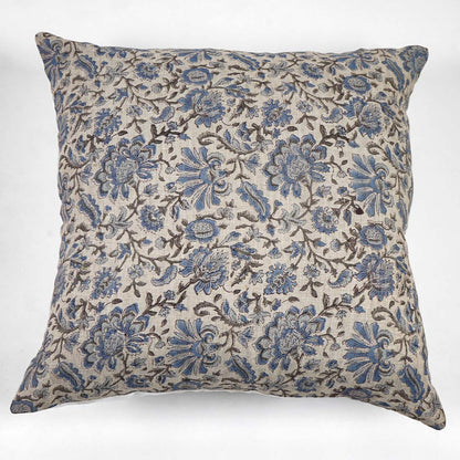 Floral patterned pillow on a white background