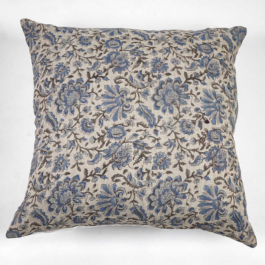 Floral patterned pillow on a white background