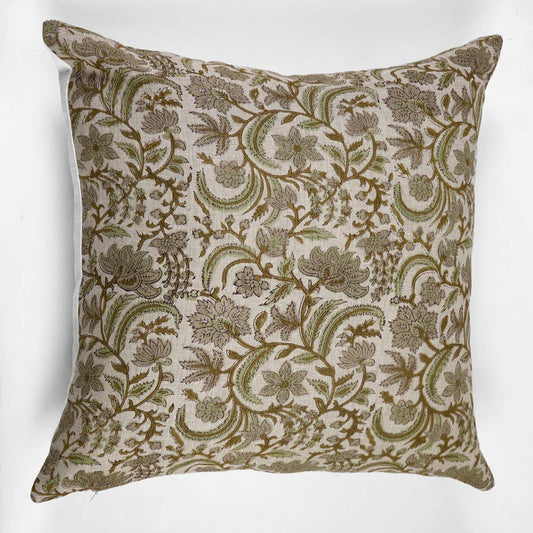 Sany Linen Block Printed Pillow Cover