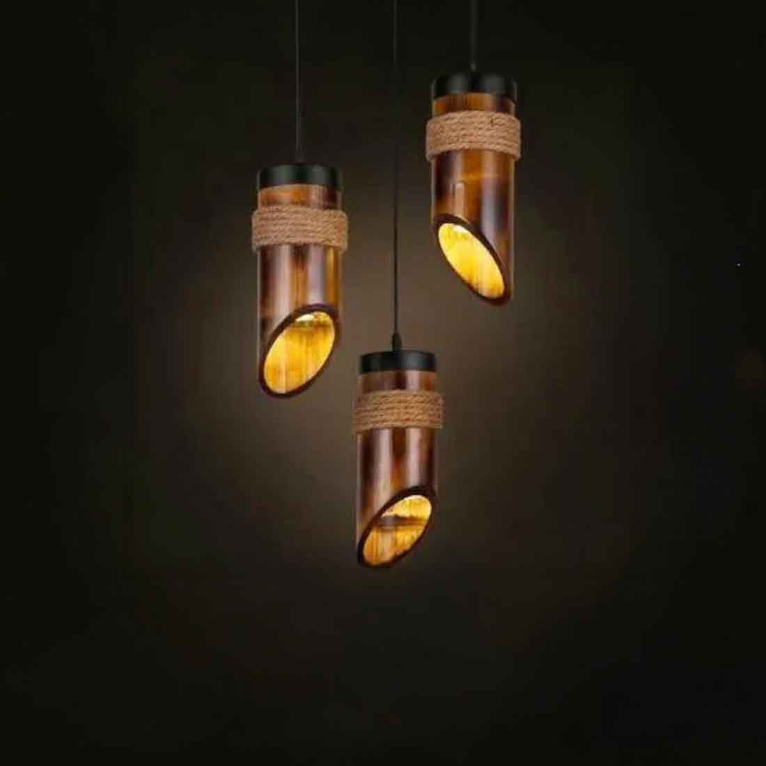 Vertical Lampshade - Set of 3 with Base Plate (With Electrical Accessories)