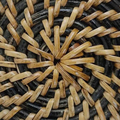 Aara Noir Cane Coaster - Round (4.5", Black Finish)